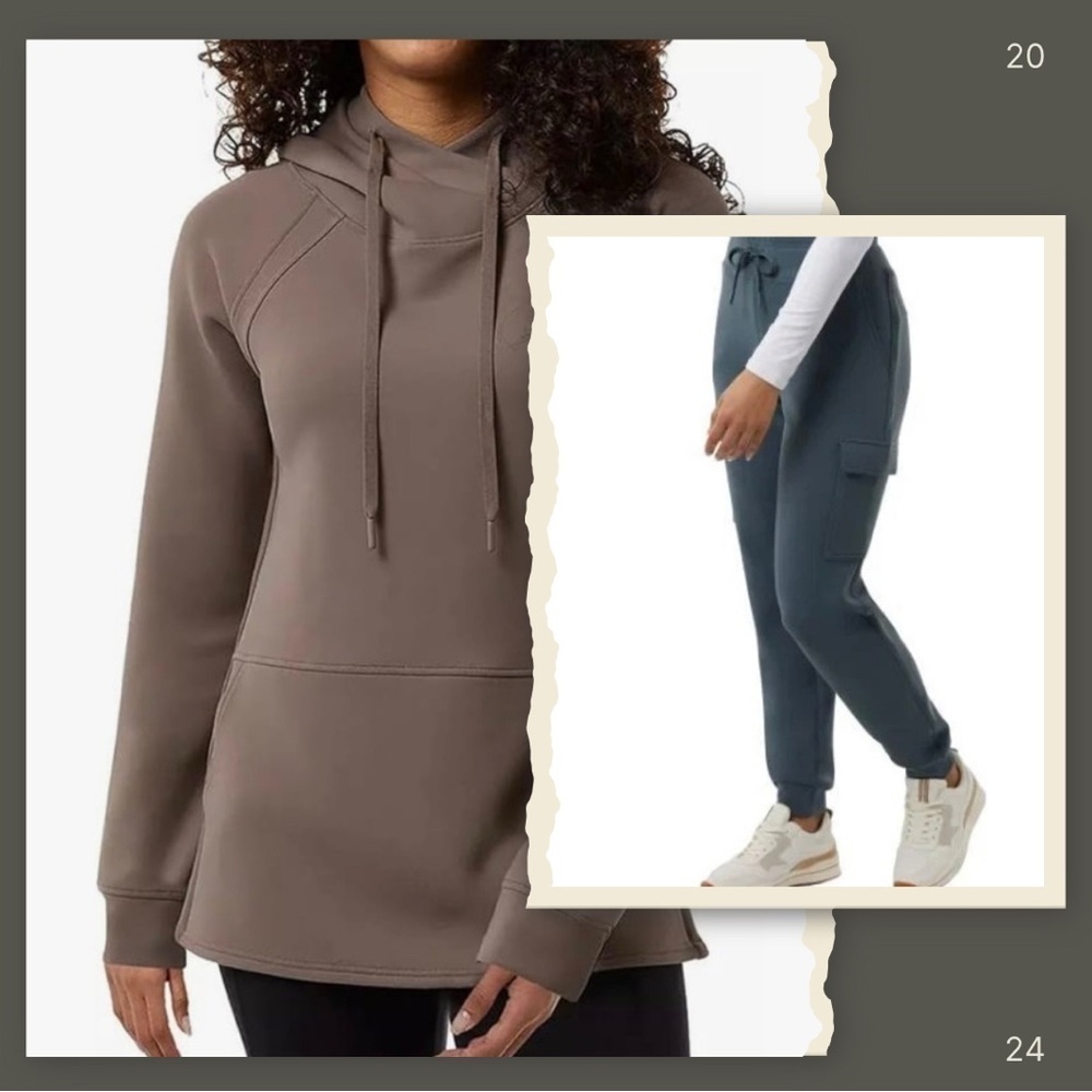 32 Degrees Green Oversized Hoodie and Cargo Sweatpants NWT